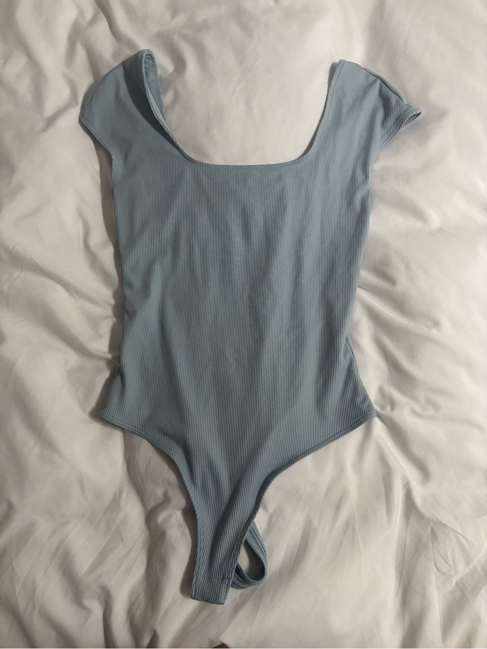 Light Blue Ribbed bodysuit and green ribbed body suit (Same style)